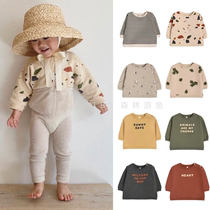 Fish Customized OZ Babys Wardrobe plus jacket long sleeve printed alphabet in autumn - winter long - sleeve printed alphabet casual in