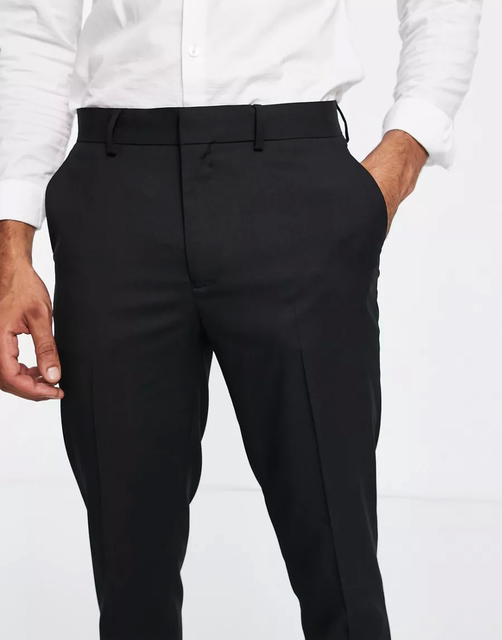 ຂອງແທ້ຂອງອັງກິດຊື້ທາງໄປສະນີ 20211 ດູໃບໄມ້ລົ່ນແລະລະດູຫນາວທຸລະກິດຄົນອັບເດດ: ຜູ້ຊາຍຄົນອັບເດດ: ສີດໍາ trousers ໃກ້ຊິດ-fitting suit trendy