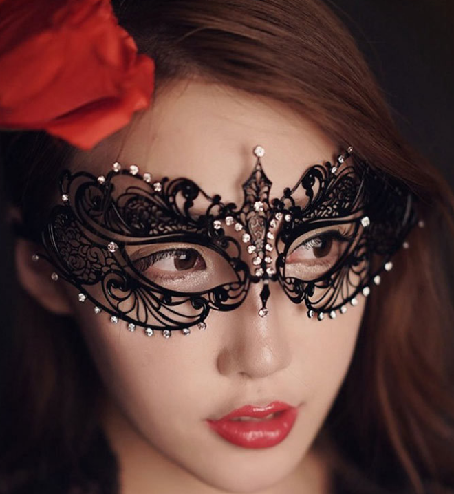 Venetian metal female mask princess sexy dance party cosplay dress up iron and diamond female mask