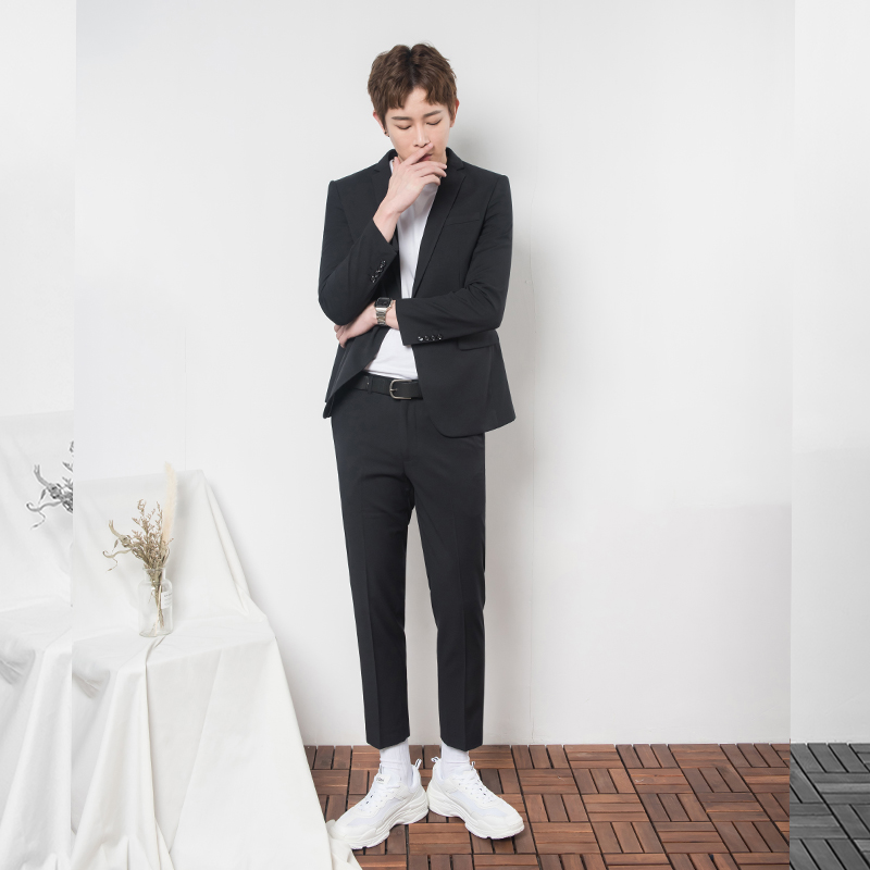 CSO Chunqiu Han Wind Men's Little Western suit Suit Trend Casual College Students are installing handsome suits and suits the groom