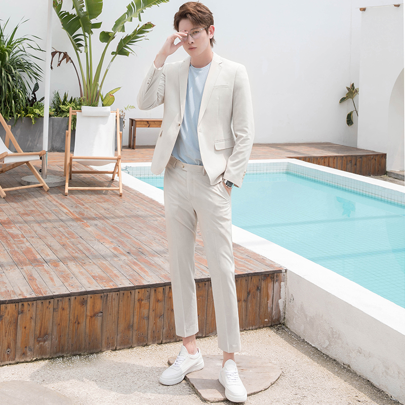 CSOCSO Spring / Summer nam Suit Giải trí Han Feng nhỏ Thời trang Cao đẳng Sinh viên Handsome Suit Groom