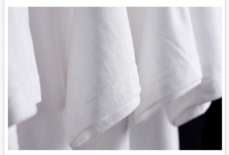 CSC áo thun cổ lọ màu cotton cổ điển không phải là áo ngắn tay đáy quần dày phần nam nặng và nữ mẫu thủy triều cộng áo thun nam tay ngắn cổ trụ