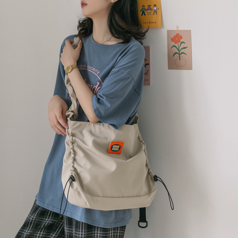 Ins fold bag Han edition bag bag bag bag pack day bag canvas pack large capacity students school bag