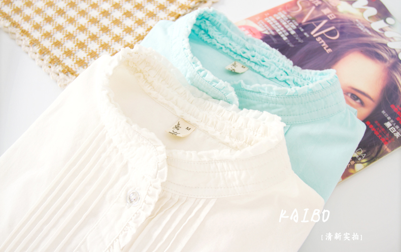 Thỏ thêu áo cotton Nữ mùa thu đông dài tay áo gió đại học áo sơ mi nữ hoang dã áo sơ mi tay lỡ