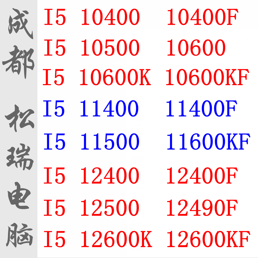 I5 10400 10500 10600Kf 11400F 12400F 12500 12600Kf Loose Cpu Chips