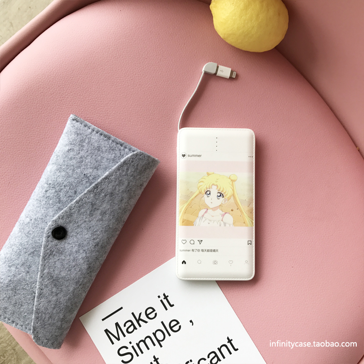 Cô gái kỳ lân cầm tay di động Apple Android sạc bản đồ kho báu tùy chỉnh quà tặng ngày Valentine sạc dự phòng trong suốt