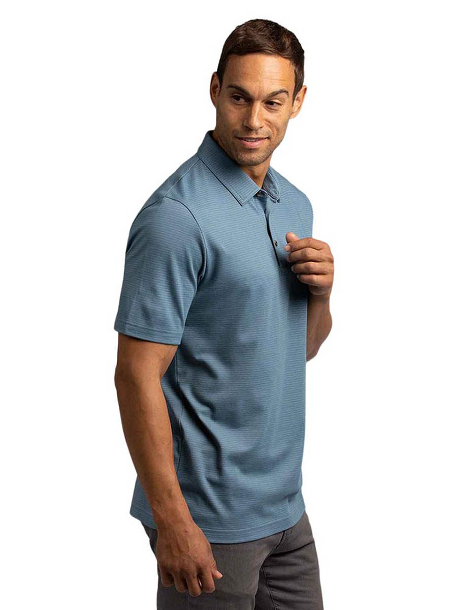 Sea Taw Travis Mathew One For The Road Polo Men's Blue Sports shirt Tennis short sleeves