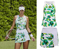 Sea Naughty GRAND LADY FLOWER Fancy Speed Dry Sports Suit FLORA Series Tennis Vest Short Skirt