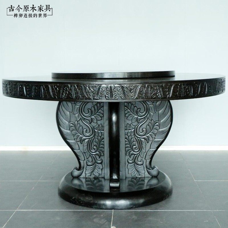 Southeast Asia style dining table round table India Moroccan style furniture DK152-1 Thai solid wood round table dining table