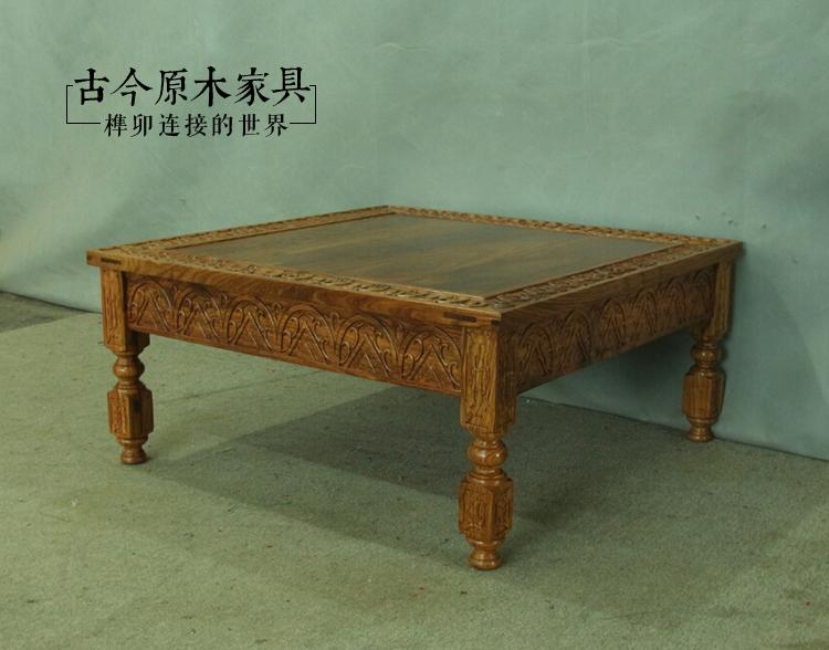 Bàn ghế gỗ phong cách Đông Nam Á Bàn cà phê gỗ rắn cổ xưa và hiện đại Đồ nội thất gỗ CT277-1 Thái chạm khắc bàn trà elm cũ - Bàn trà bàn sofa gỗ sồi