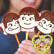 fujiya Japan Fujiya chocolate lollipop double stick milk cartoon shape childrens snacks original