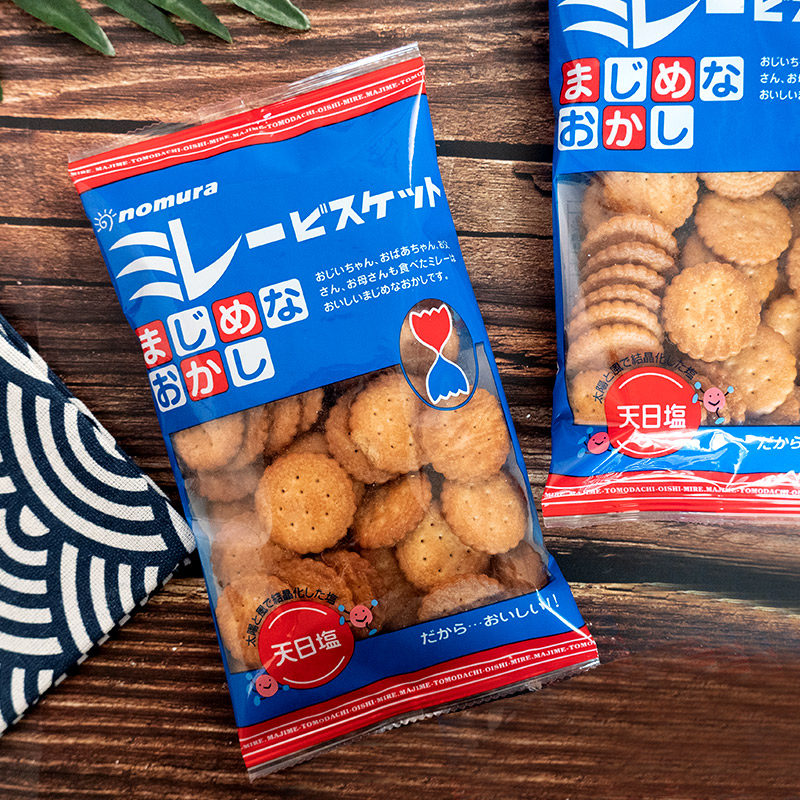 # Japanese Biscuits Nomura Small Round Biscuits Japanese Small Round Cake Sea Salt Flavor Day Salt Miller Annual Imported Snacks