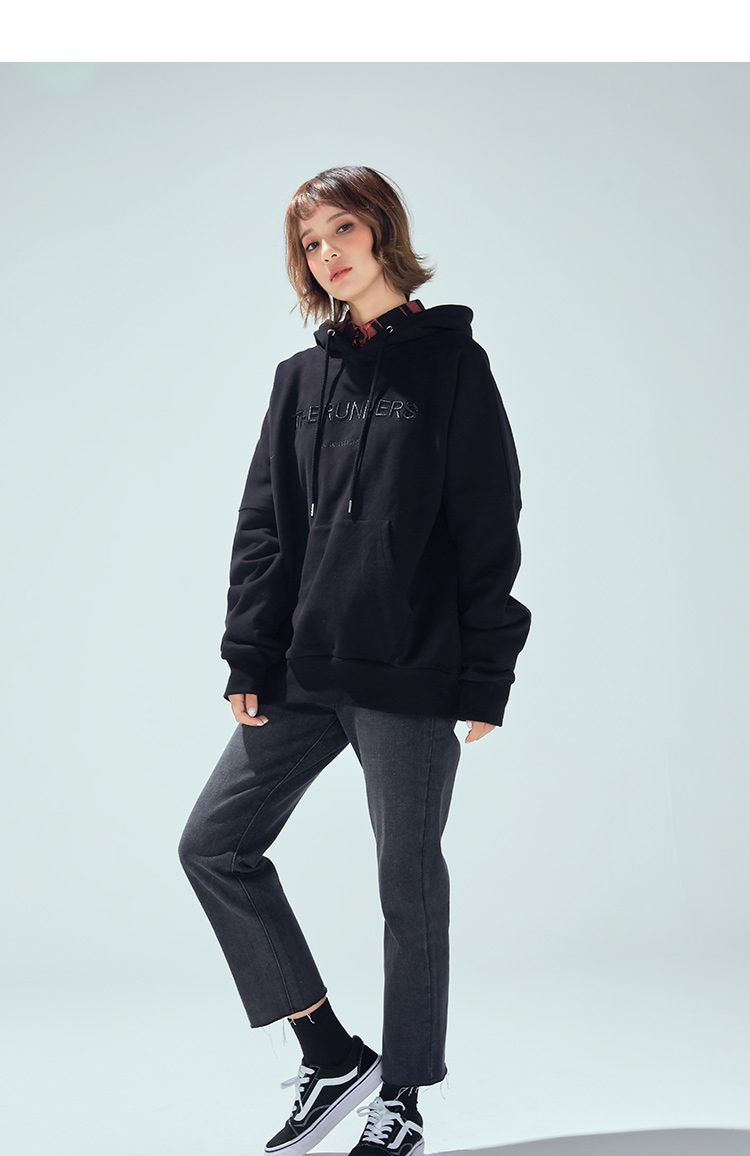 2018新款连帽宽松加绒加厚中长款卫衣女秋冬