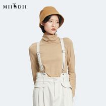 Riddle Bottom Net Color T-shirt Woman Fall Fashion Brief little High collar Supper with long sleeves Undershirt Wear 228MT6132