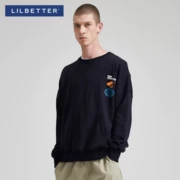 Lilbetter mùa thu áo len nam thời trang thủy triều thương hiệu In thanh niên Áo khoác ngoài cotton cổ tròn