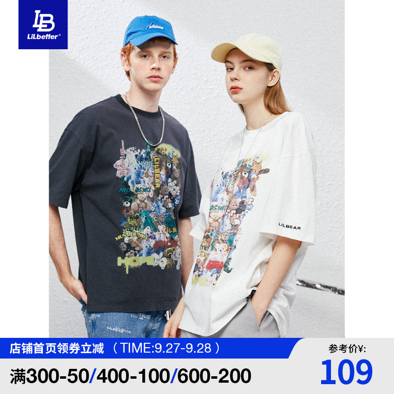 Lilbetter Cubs T-shirt Summer 2021 New Short Sleeve Cotton Loose Couple Half Sleeve Print Tide Top