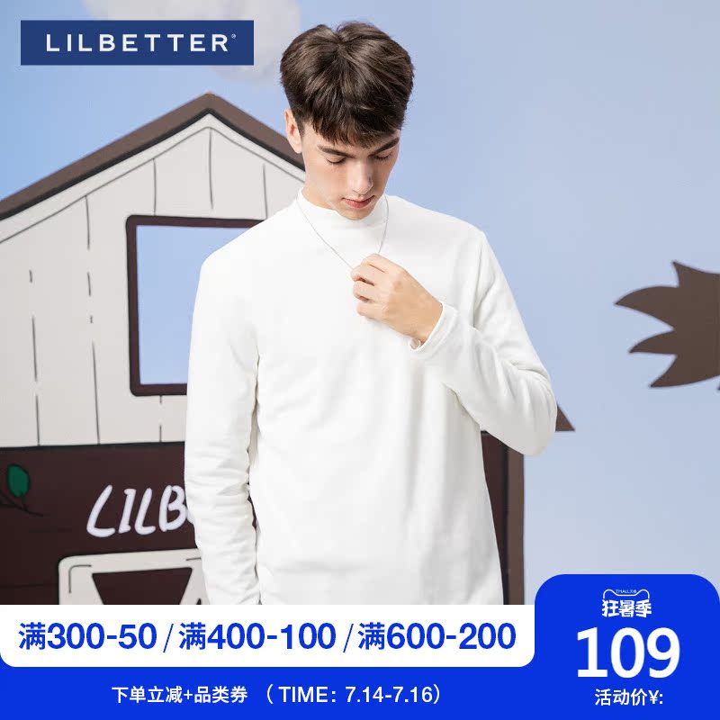 Lilbetter long-sleeved T-shirt men's fashion handsome top Autumn Hong Kong wind base shirt Trend brand Japanese men's autumn coat