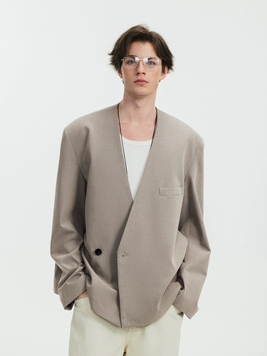 Дизайнерский костюм для отдыха для работы, куртка, оверсайз, V-образный вырез, осенний