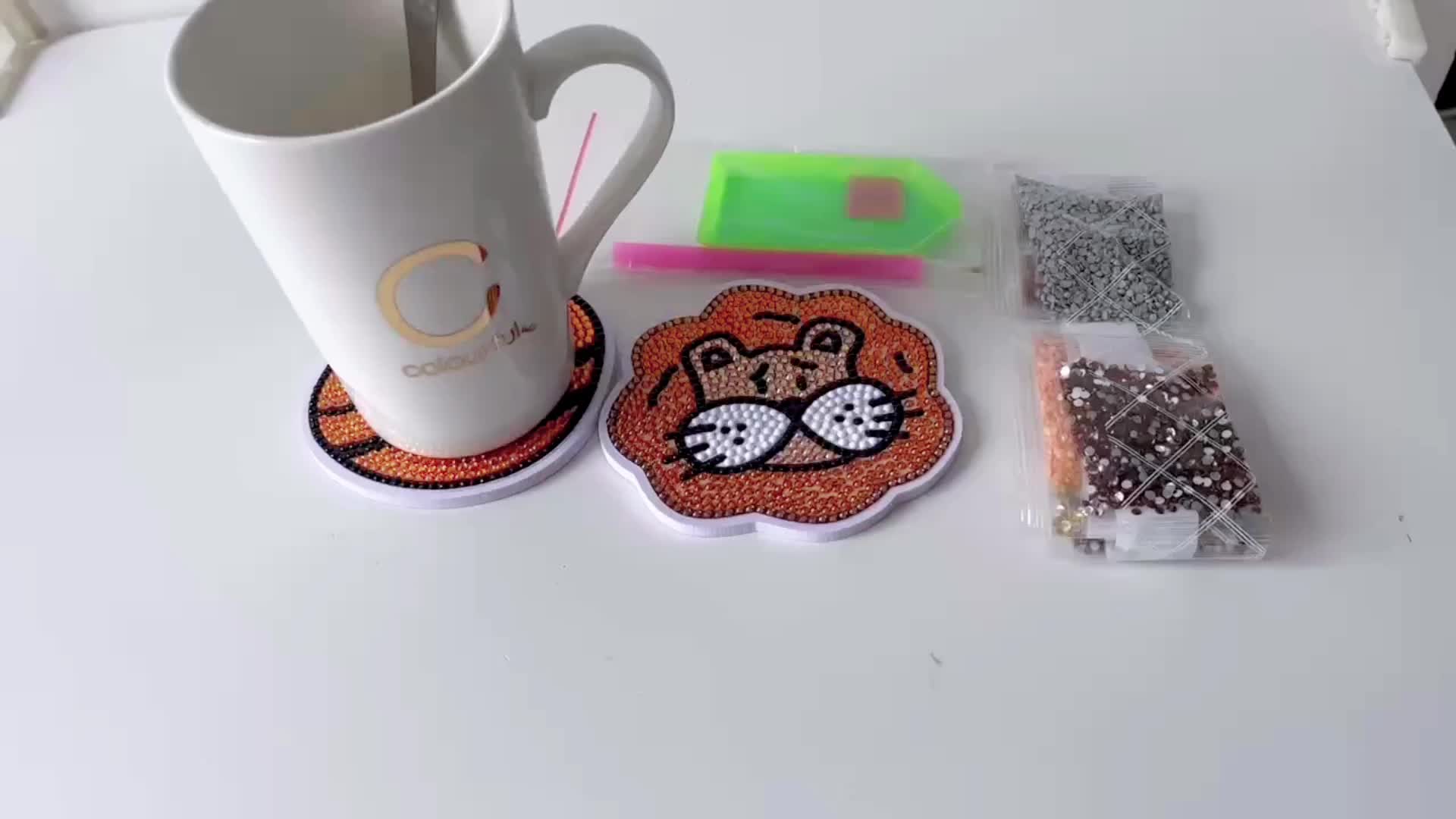 Diy Diamond Coaster Sets Custom Pattern Diamond Painting Kit 5pcs Per