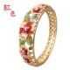 Vòng tay cloisonne đích thực của phụ nữ openwork thời trang phiên bản Hàn Quốc của vòng tay mạ vàng theo phong cách quốc gia pha lê retro gửi mẹ vòng tay