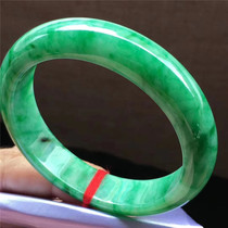 Jianan jade 56 natural Myanmar full green positive circle jade bracelet Hand decoration old pit jade full Yang green jade bracelet