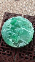 Jianan jadeite Burmese A cargo ice color floating green Wangzi Jackie Chan jade pendant old kind of glue exquisite jade accessories