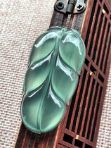 Jian An Jade natural A goods ice seed background color leaves jadeite pendant water ice through women wear inlay good products