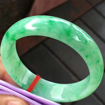 Jianan Jade 59 Natural Burmese Jade Decoration Full of Green Spicy Bracelet Laokeng Jadeite Ice Nuoyang Green Ring Jade Bracelet