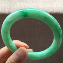 Jian An Jade 52 6 Myanmar A goods old man Yang green round strip positive circle jade bracelet delicate ice jade bracelet