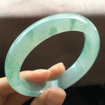 Jian An Jade 55 natural A cargo jade ice species floating green flower jade bracelet transparent Burmese old pit jade bracelet