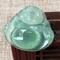 Jian An Jade natural A goods ice species floating flowers sunny ground Buddha male jade pendant men and women smile Buddha jade pendant with certificate