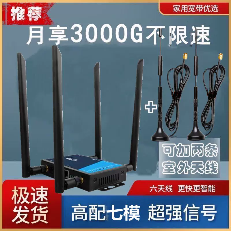 拓实 Gigabit dual -frequency 4G wireless router industrial -grade car plug -in full Netcom telecommunications mobile portable WiFi