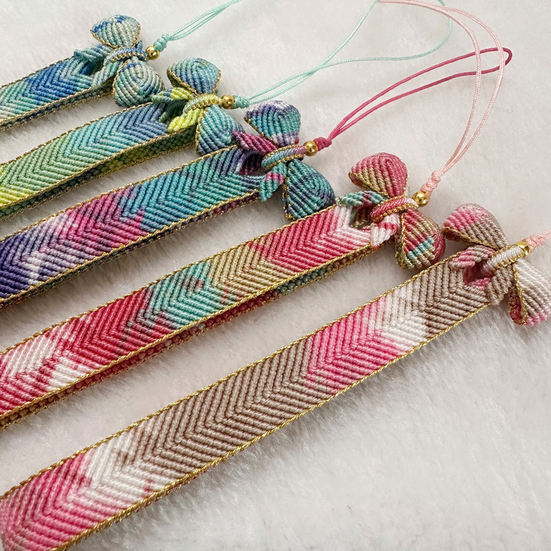 Purely Handmade Bow Gradient Mobile Phone Lanyard Mobile Phone Chain Key Chain Key Lanyard