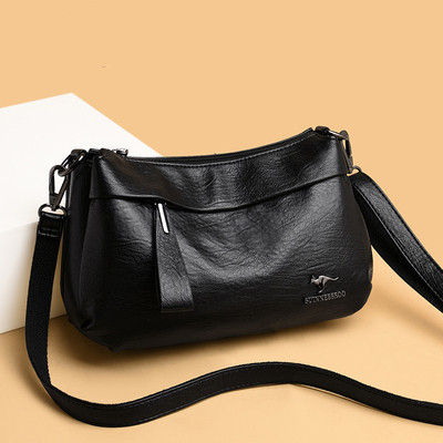 Hong Kong It Catherine Genuine Leather Bag New Versatile Large-Capacity Middle-Aged Women's First-Layer Cowhide Soft Leather Bag