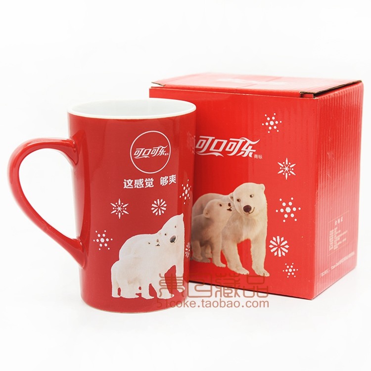 New gift box Coca-Cola New Year Christmas Polar Bear Commemorative Edition ceramic mug water cup gift