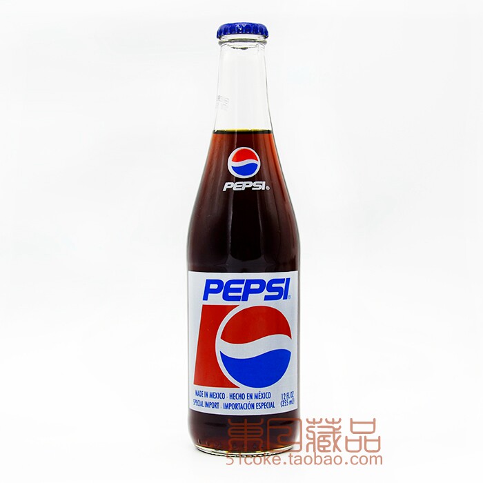 New good Mexican Pepsi 355ml vintage limited edition commemorative glass bottle full of Suwon cover