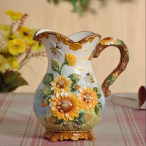 Creative European Ceramic Vase ornaments living room flower arrangement water raising green flower dried flower home decoration crafts decoration
