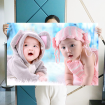 New big eyes newborn female baby bb pictorial beautiful baby picture poster baby poster wall sticker baby painting