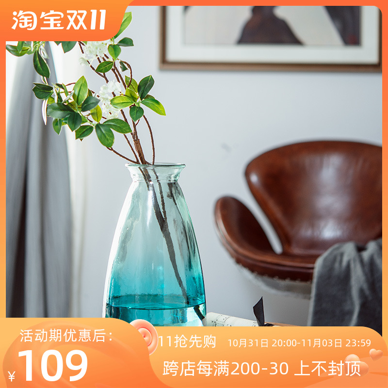 Special offer imported from Spain Nordic minimalist glass vase transparent small fresh living room home flower arrangement
