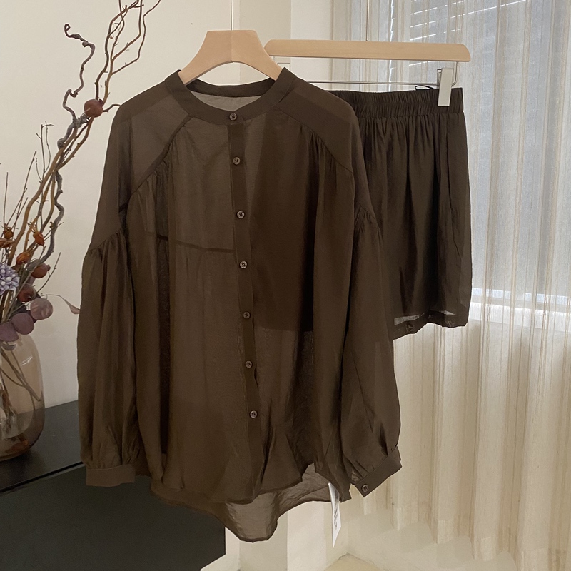 Casual Style Rayon Sun Protection Shirt Set for Women 2026 Summer Elastic Waist Two-Piece Set with Design Sense 6510 Casual Style Rayon Sun Protection Shirt Set for Women 2026 Summer Elastic Waist Two-Piece Set with Design Sense 6510