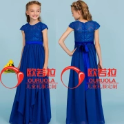 Trẻ em Slim Elegant Wedding Princess Dress Girl Middle School Children violin Chơi sáo Piano Trình diễn buổi tối