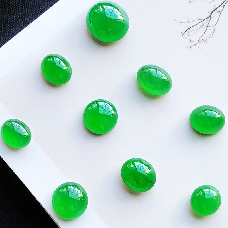 Jade ring face full of green small naked stone ice ring female Hao inlaid ring face male egg noodle pendant necklace not inlaid 18K