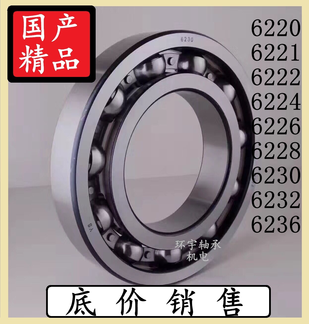 Deep groove ball bearings 6220 6221 6222 6224 6226 6228 6230 6232 6236RS seal