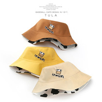 Korean version of Japanese spring and autumn double-sided cotton fisherman hat fashion trend fisherman hat outdoor sports women sunscreen sunshade basin hat