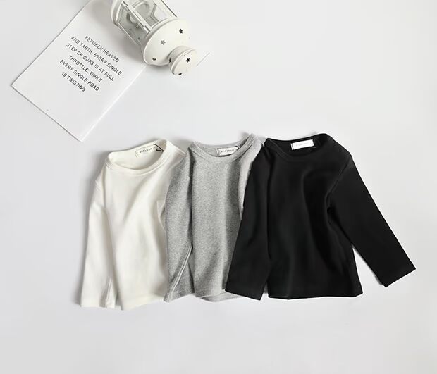 Bé gái sanding đáy quần bé bé cổ cao nửa cổ tay dài mùa thu và mùa đông bé trai đồ lót cotton ấm áo thun bé ao thun dai tay be gai