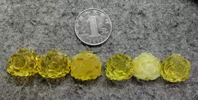 Beeswax Amber peony rose mosaic without hole size see comparison C19-24