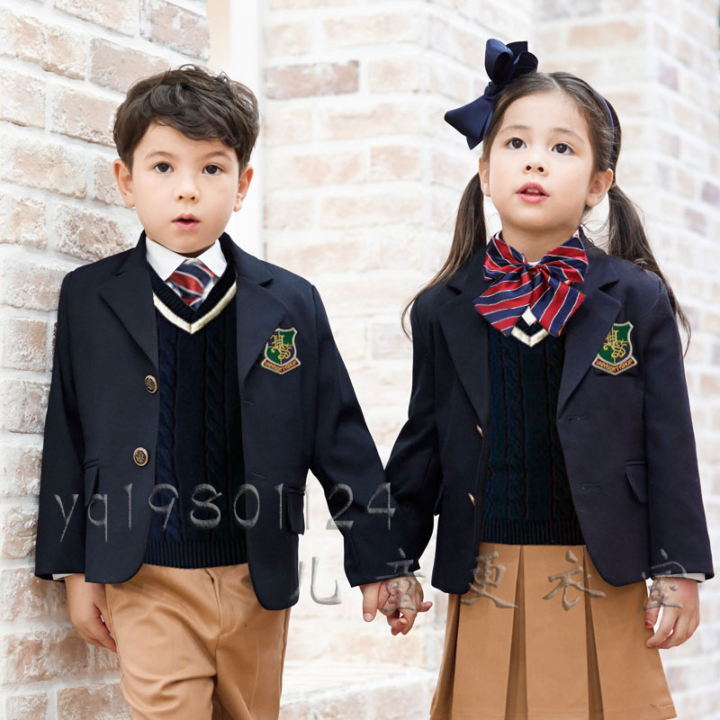 Đồng phục trường gió của Anh đồng phục tùy chỉnh quần áo mẫu giáo mùa xuân và mùa thu trẻ em tiểu học và trung học phục vụ lớp đại học phù hợp với gió quần đồng phục học sinh