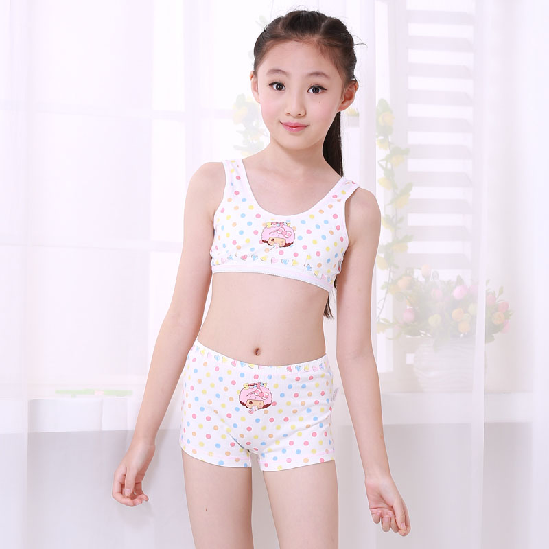 Girls' cotton underwear suits, big children, children's girls, underwear, developmental vests, bras, wrap chests