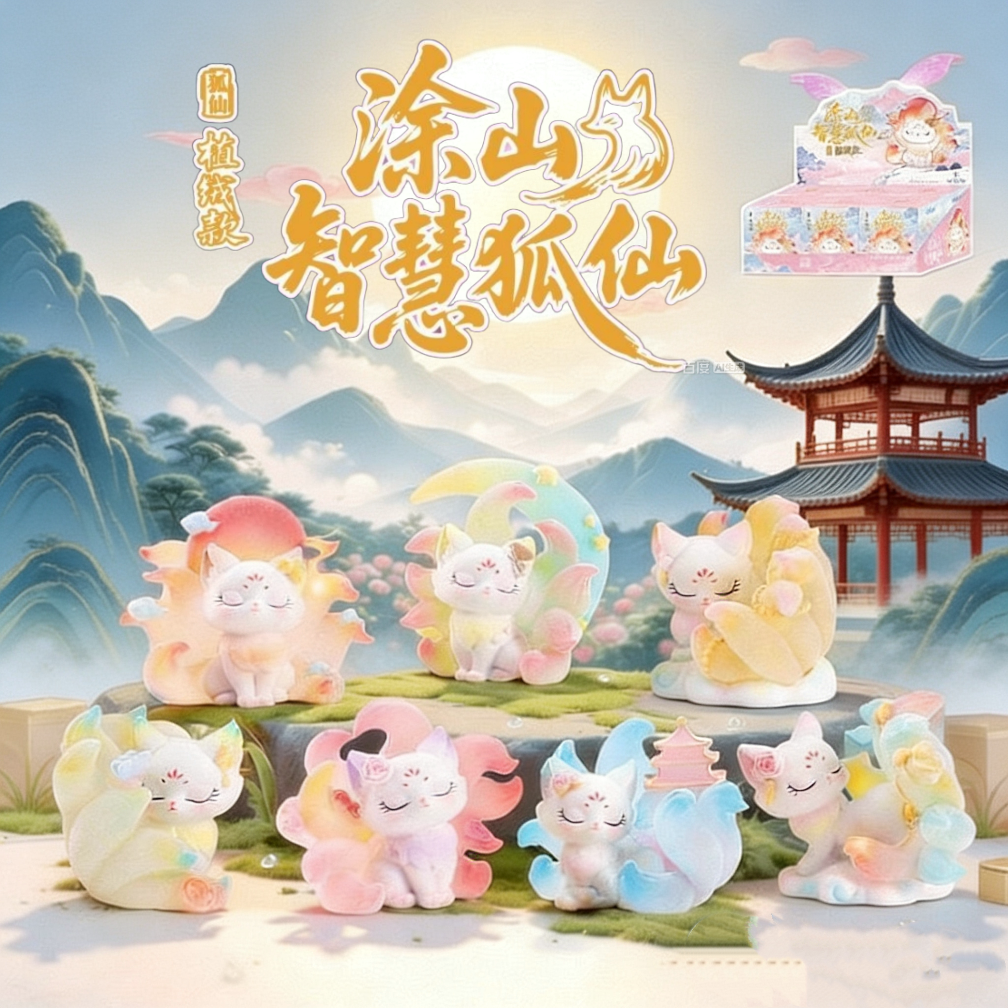 正品涂山智慧仙九尾狐植绒盲盒女孩创意摆件一整套古风手办中国风_潮玩盲盒_淘宝游戏网