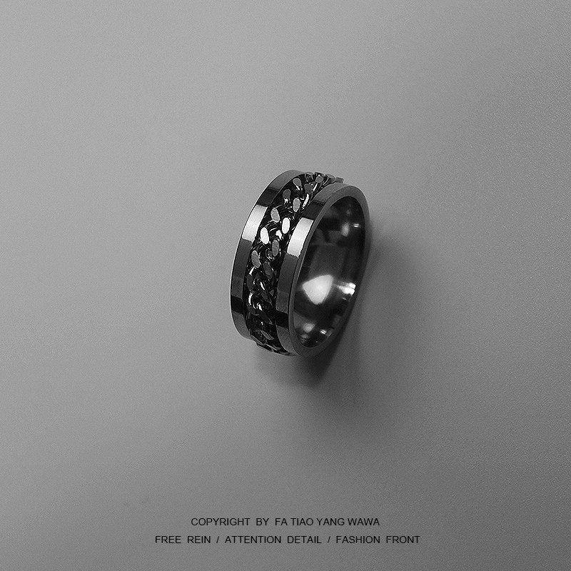 Hairdresser bored the turning chain playing Rotable Chain Chain Diabl Ring